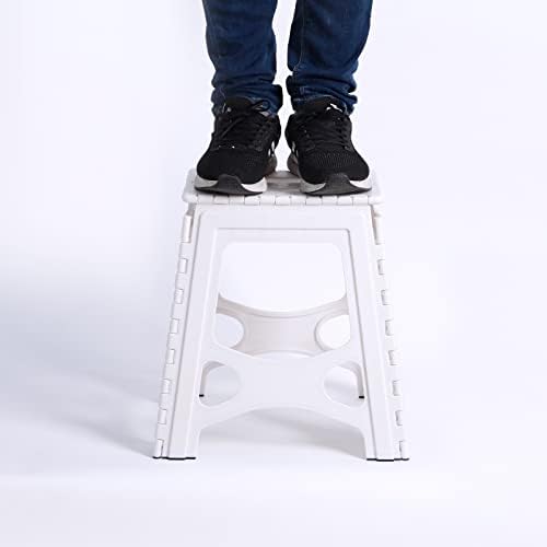 Folding Step Stool 15IN Tall Plastic Foldable Step Stool for Camping Picnic a...