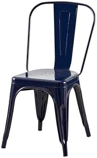 AC Pacific 18 Inch Seat Height Industrial Metal Dining Chairs, Stackable Kitc...