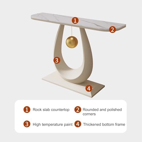 Console Table Decor Entryway Marble Scalloped Tables Behind,Console Table wit...