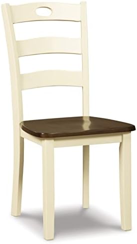 Signature Design by Ashley Ladder Back Dining Chairs Set of 2, Cream/Brown