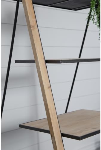 5-Tier Ladder Shelfing, Free Standing Organizer Shelves with Metal Stand, Two-Tone Indoor/Outdoor Plant Ladders, Ideal for Kitchen, Garden, Balcony Use
