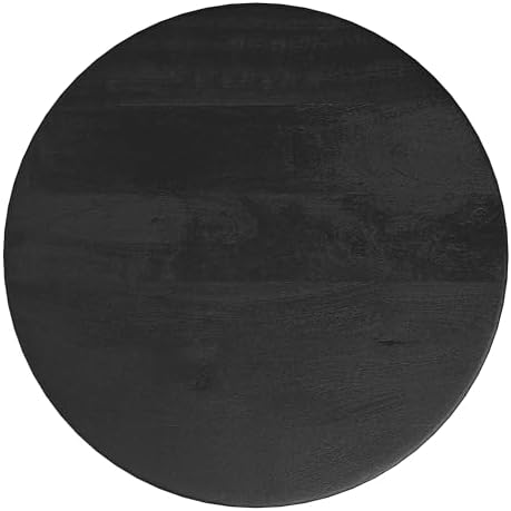 SIMPLIHOME Boyd 13" Wide Solid Wood Round End Table in Black