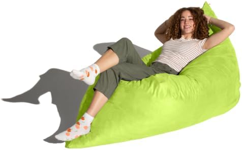 Jaxx Pillow Saxx 5.5-Foot - Huge Bean Bag Floor Pillow and Lounger, Lime