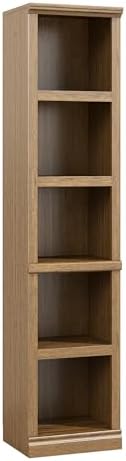 70" Tall Vintage Oak Bookcase, 5 Tiers Narrow Bookshelf for Living Room