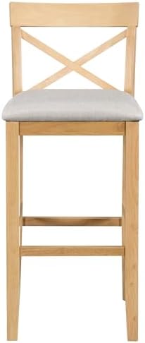 LUMISOL 3 Piece Pub Table and Chair Set, Small Wood Counter Height Bar Table ...