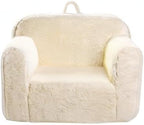 MOMCAYWEX Kids Snuggly-Soft Sherpa Chair, Cuddly Toddler Foam Chair for Boys and Girls, Cream