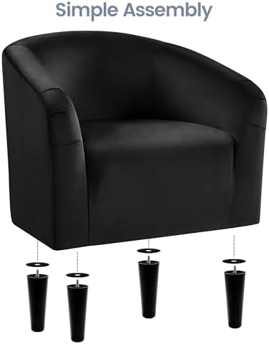 Yaheetech Compact Velvet Accent Chairs Set of 2 for Small Spaces, Black | Com...