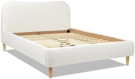 Roman Curved Headboard Upholstered Platform Bed, Queen