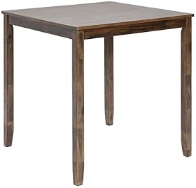 5 Piece Dining Table Set for 4, Solid Wood Square Dining Table Set, Counter H...