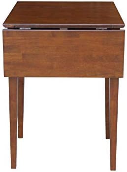 IC International Concepts Solid Wood Drop Leaf Table, 36", Unfinished