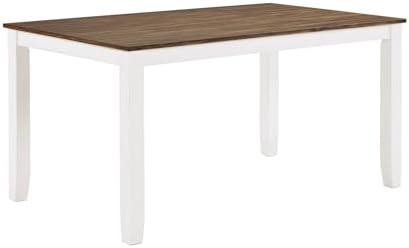 Lexicon 7-Piece Dining Set, Wooden Dining Table and 6 Chairs, Cherry/White
