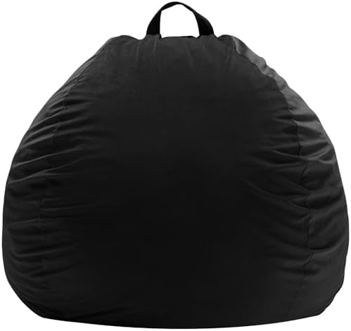 ZurNesfure Bean Bag Chair, Teardrop Large Bean Bag with Filling Black, 3FT | ...
