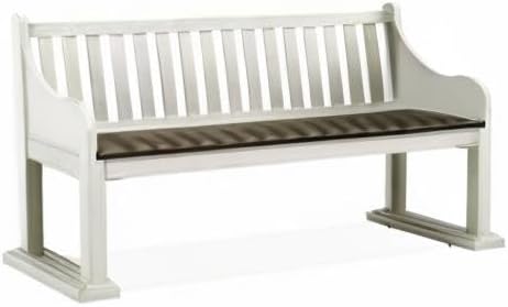 Steve Silver Joanna Two-Tone Ivory and Dark Oak Farmhouse Dining Bench with Back