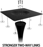 24" Round Dining Table for 2 MDF Table Top and Heavy Metal Dining Table Leg for Kitchen Dining Room Apartment Small Space(Black)