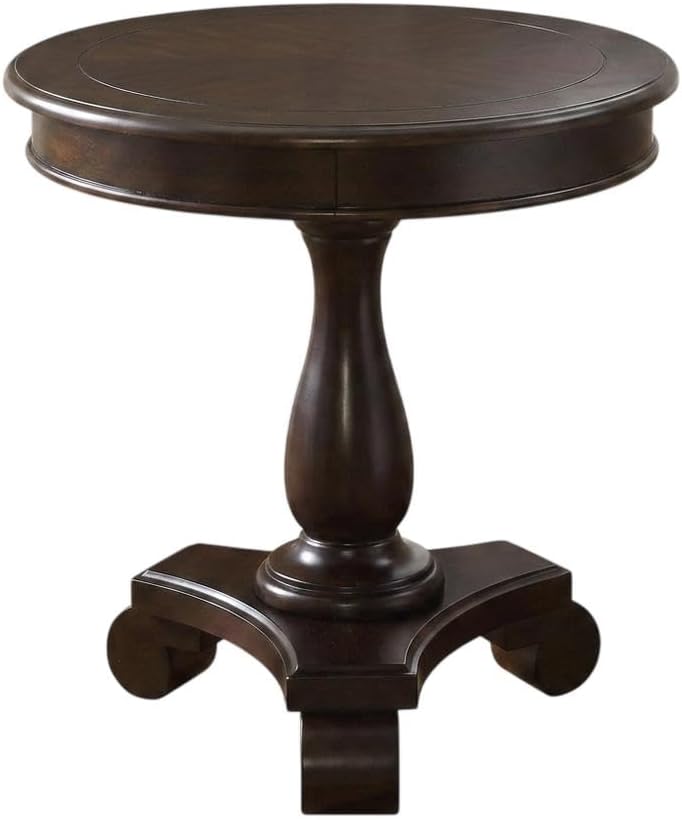 Furnifact Espresso, Pedestal Table, MDF Construction, Pedestal Base, Durable ...