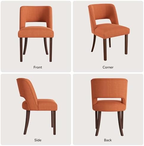 Dining Chairs Set of 4,Modern Dining Room Chairs with Thick Cushions,Linen Up...