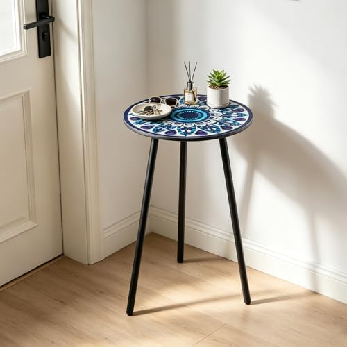 Outdoor Side Table Set of 2 Patio Side Tables for Outside Black End Tables Sm...