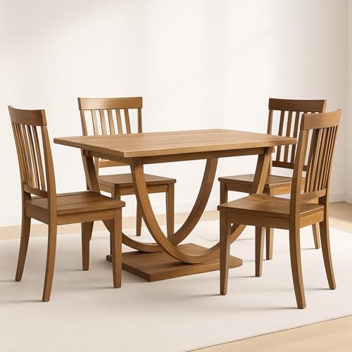 COLAMY Wooden Dining Chairs Set of 4, Spindle High Back Windsor Kitchen Side ...