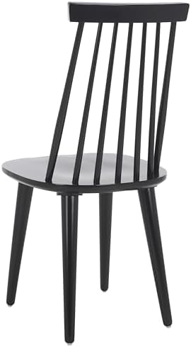 SAFAVIEH Burris Wood Accent Chair Set of 2, 17.7" Seat Black AMH8511A