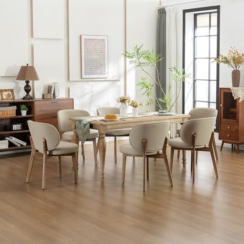 YOUNIKE Dining Chairs Set of 6 Modern Kitchen Dining Room Chairs Khaki