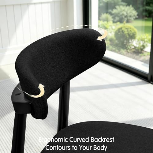CHUN YI Dining Chairs Set of 4, Upholstered Solid Wood Dining Room Chairs, Mi...