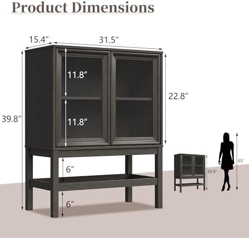 Sideboard Buffet Cabinet with Storage, Small Kitchen Coffee Wine Bar Cabinet ...