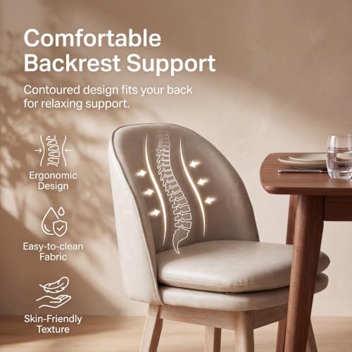 ROCITY Swivel Dining Chairs Set of 2, Faux Leather Kitchen Chairs with Solid ...