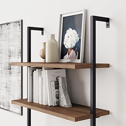 Nathan James Theo 6-Shelf Tall Bookcase, Wall Mount Bookshelf with Reclaimed ...