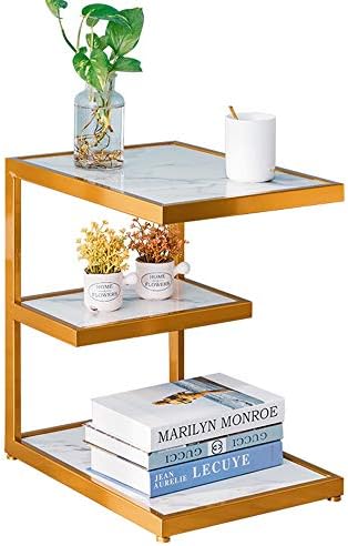 Telephone Table, Sofa Side Table Marble Tabletop + Wrought Iron Coffee Table ...