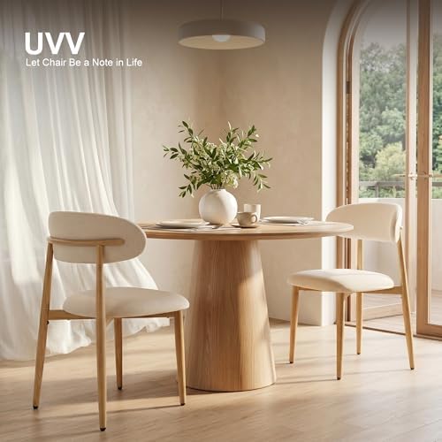 UVV Dining Chairs Set of 6, Metal Kitchen Chairs with Modern Fabric Upholster...