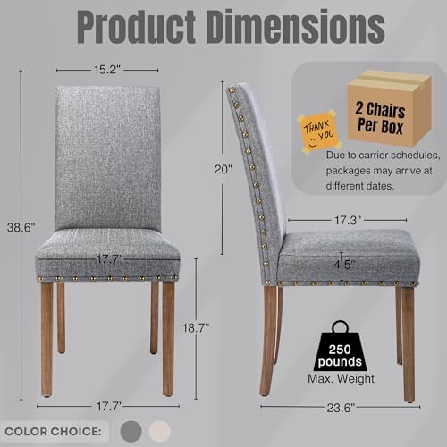 Upholstered Dining Chair Modern Stylish Fabric Kitchen Diner, Set of 4