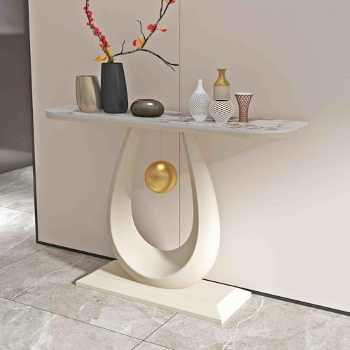 Console Table Decor Entryway Marble Scalloped Tables Behind,Console Table wit...