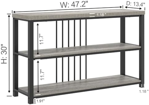 FOLUBAN Console Tables for Entryway, Sofa Table with 3 Tier Storage for Livin...