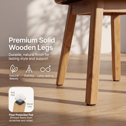 ROCITY Swivel Dining Chairs Set of 6, Faux Leather Kitchen Chairs with Solid ...