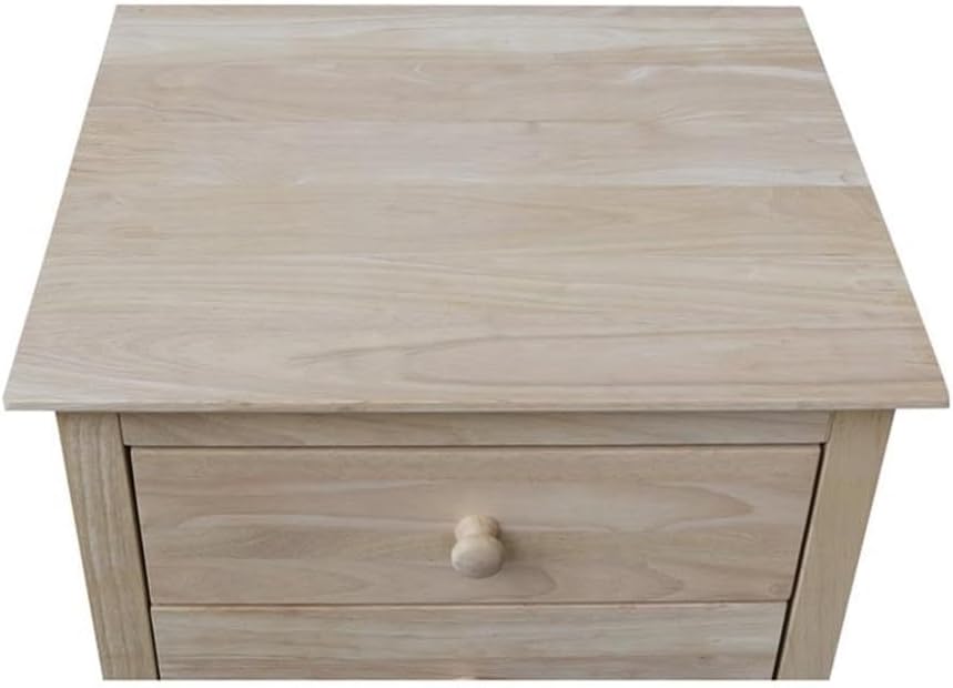 25"H Solid Wood Bedroom Nightstand with 3 Drawers, Parawood Construction...