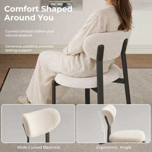 450LBS Dining Chairs Set of 4, Modern Upholstered Fabric Kitchen Chairs