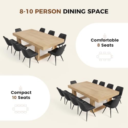 Miereirl 7-Piece Modern Farmhouse Dining Table Set, 86.6" x 47.2" S...