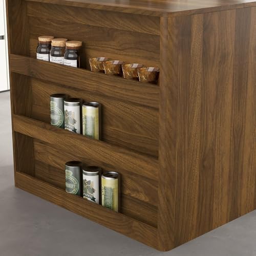 Transformer Dining Table for 2-12 People with Storage, Walnut | Expandable Design, Built-In Leaf Storage, Side Storage Space, Thanksgiving & Gatherings, Apartment Friendly