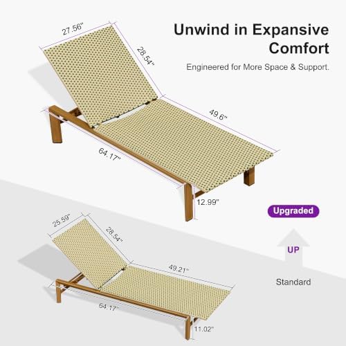 PURPLE LEAF Extra Wide Patio Lounge Chair Resort Wicker Set of 2, Green | Dur...