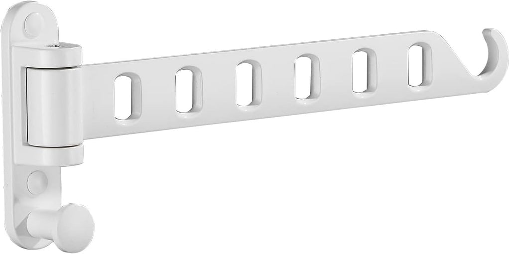 JOOM Wall Mounted Drying Rack, Foldable Clothes Hanger Rack for Laundry Room, Space Saving Wall Mount Clothes Rack, Aluminum Coat Hanger Holder for Closet, Bathroom, White