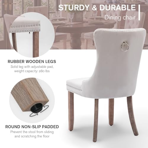 SoarFlash Velvet Dining Chairs Set of 6, Tall Back Side Chair, Modern Upholst...