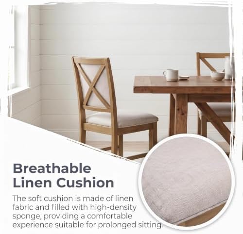 chairus Farmhouse Dining Chairs Set of 4, Upholstered Armless Dining Room Cha...
