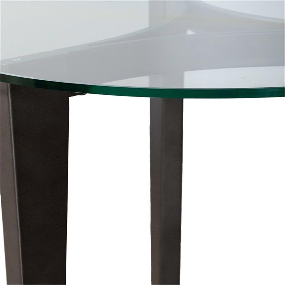 Pemberly Row 3 Piece Metal and Glass Coffee Table Set, Espresso Finish, Inclu...