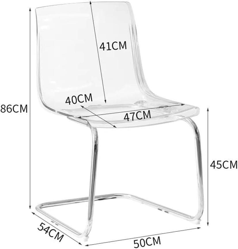 Etlegor Clear Acrylic Dining Chairs, Modern Kitchen Chairs with Chrome Base, ...