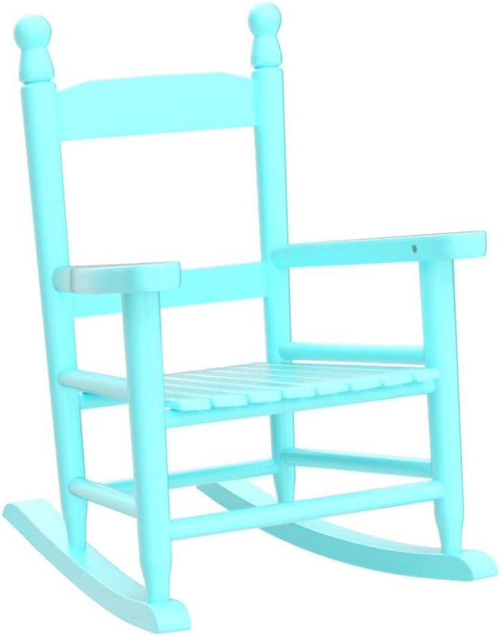 Kids Rocking Chair, Toddler Rocking Chair, Childrens Rocking Chair With Classic Rocker and Hardwood Construction, for Boys, Girls, Nursery, Indoor, Outdoor, Living Rooms, Bedrooms (Light Blue)