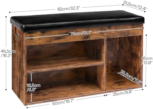 HOOBRO Shoe Storage Bench with Cushion, 32.3'' Entryway Bench with Li...