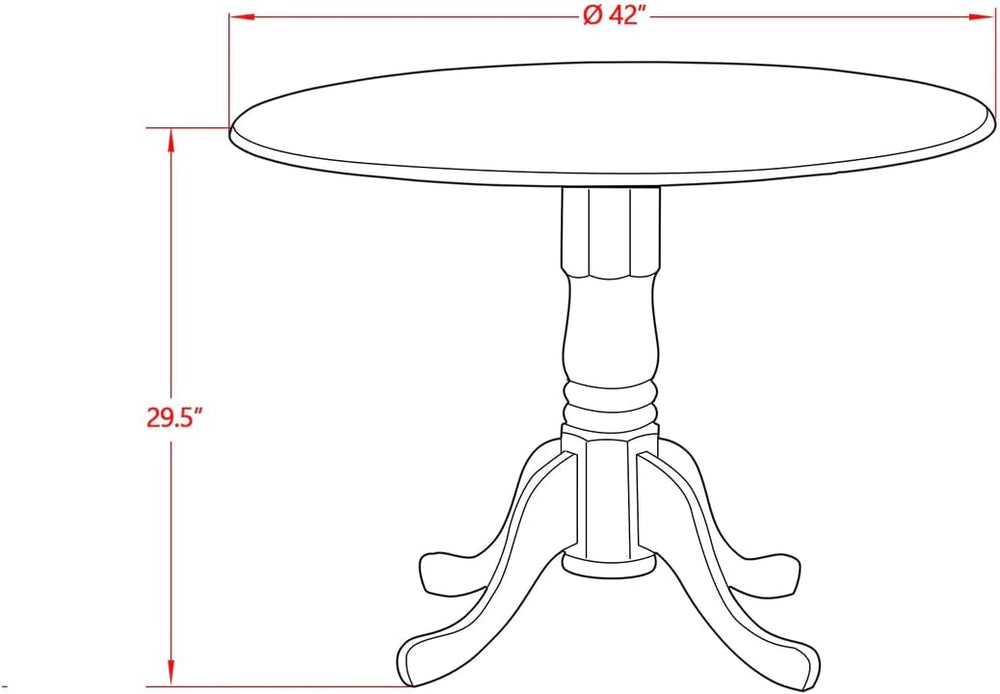 East West Furniture DMT-ABC-TP Dublin Kitchen Dining Table - a Round Wooden T...