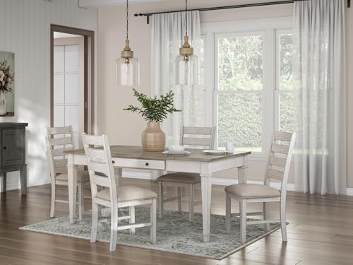 Signature Design by Ashley Skempton Farmhouse Dining Chairs Set of 2, White