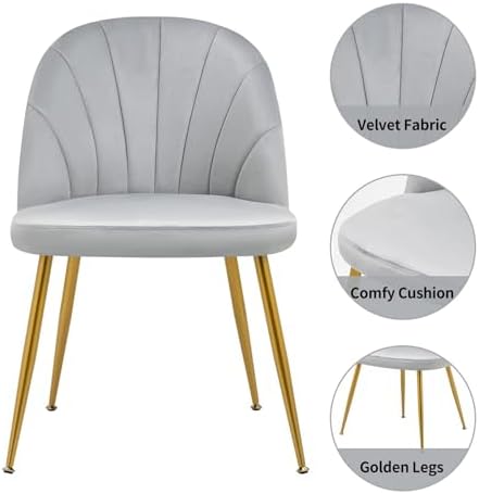 Velvet Dining Chairs Set of 4, Upholstered Mid Century Modern Dining Chairs, ...