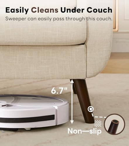 Tbfit 77.2" W Linen Sofa Couch, Mid Century Modern Decor Loveseat Couche...